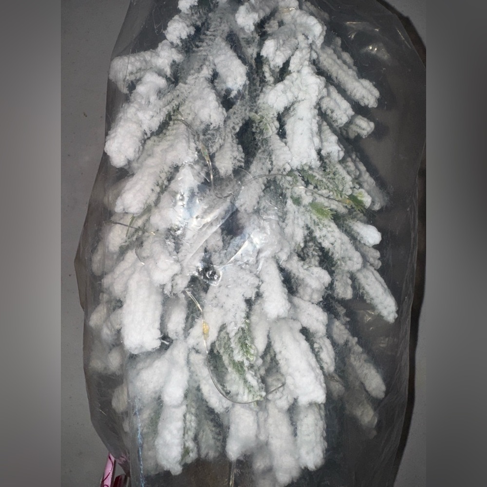 Frosted Mini Christmas Tree, Battery Lit, 16" Tall - Picture 3 of 3